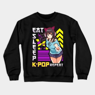 Eat Sleep K-Pop Repeat KPop Kawaii Korean Music Crewneck Sweatshirt